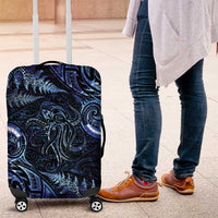 Aotearoa New Zealand Octopus Luggage Cover Silver Fern Maori Pattern LT05 Blue - Polynesian Pride
