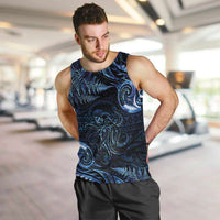 Aotearoa New Zealand Octopus Men Tank Top Silver Fern Maori Pattern LT05 Blue - Polynesian Pride