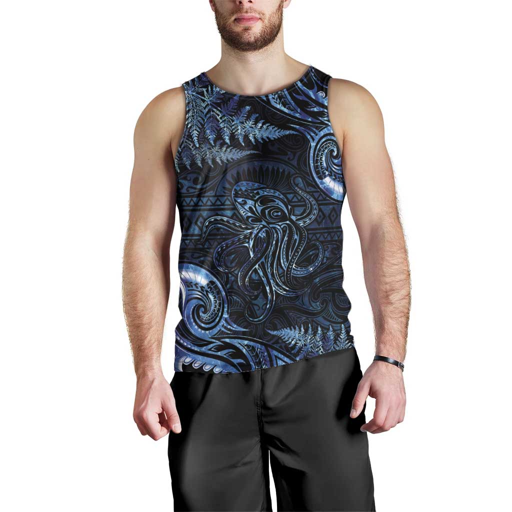 Aotearoa New Zealand Octopus Men Tank Top Silver Fern Maori Pattern LT05 - Polynesian Pride