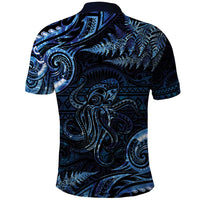 Aotearoa New Zealand Octopus Polo Shirt Silver Fern Maori Pattern LT05 - Polynesian Pride