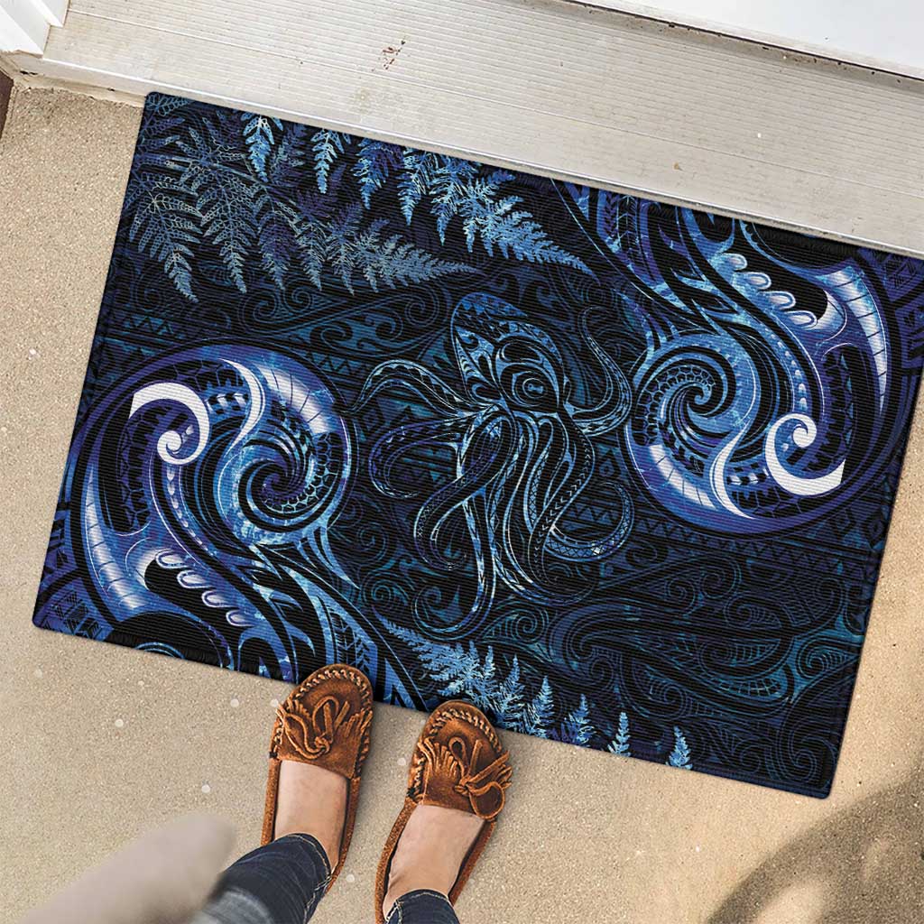 Aotearoa New Zealand Octopus Rubber Doormat Silver Fern Maori Pattern LT05 - Polynesian Pride