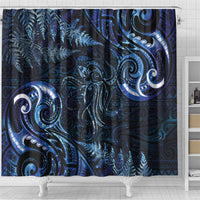 Aotearoa New Zealand Octopus Shower Curtain Silver Fern Maori Pattern LT05 - Polynesian Pride