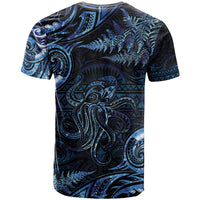 Aotearoa New Zealand Octopus T Shirt Silver Fern Maori Pattern LT05 - Polynesian Pride