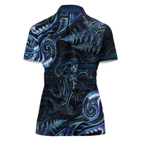 Aotearoa New Zealand Octopus Women Polo Shirt Silver Fern Maori Pattern LT05 - Polynesian Pride