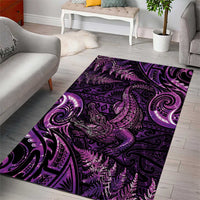 Aotearoa New Zealand Crocodile Area Rug Silver Fern Maori Pattern LT05 - Polynesian Pride