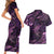 Aotearoa New Zealand Crocodile Couples Matching Short Sleeve Bodycon Dress and Hawaiian Shirt Silver Fern Maori Pattern