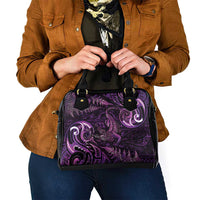 Aotearoa New Zealand Crocodile Shoulder Handbag Silver Fern Maori Pattern LT05 - Polynesian Pride