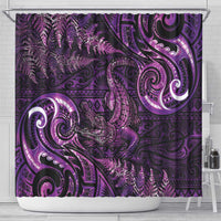 Aotearoa New Zealand Crocodile Shower Curtain Silver Fern Maori Pattern LT05 - Polynesian Pride