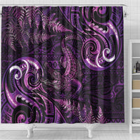 Aotearoa New Zealand Crocodile Shower Curtain Silver Fern Maori Pattern LT05 - Polynesian Pride
