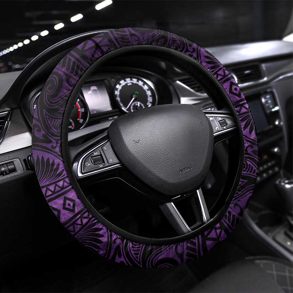 Aotearoa New Zealand Crocodile Steering Wheel Cover Silver Fern Maori Pattern