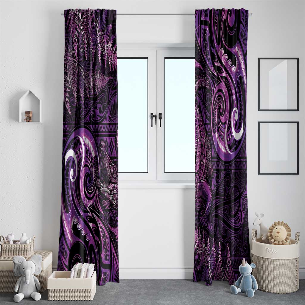 Aotearoa New Zealand Crocodile Window Curtain Silver Fern Maori Pattern LT05 - Polynesian Pride