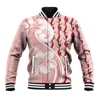 Samoa Teuila Baseball Jacket Pink Samoan Siapo Motifs LT05 Unisex Pink - Polynesian Pride