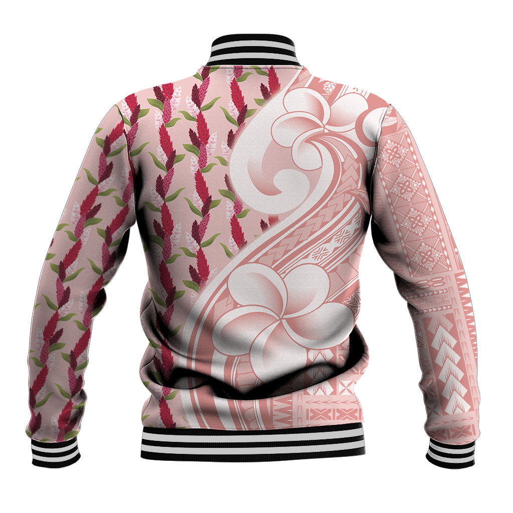 Samoa Teuila Baseball Jacket Pink Samoan Siapo Motifs LT05 - Polynesian Pride