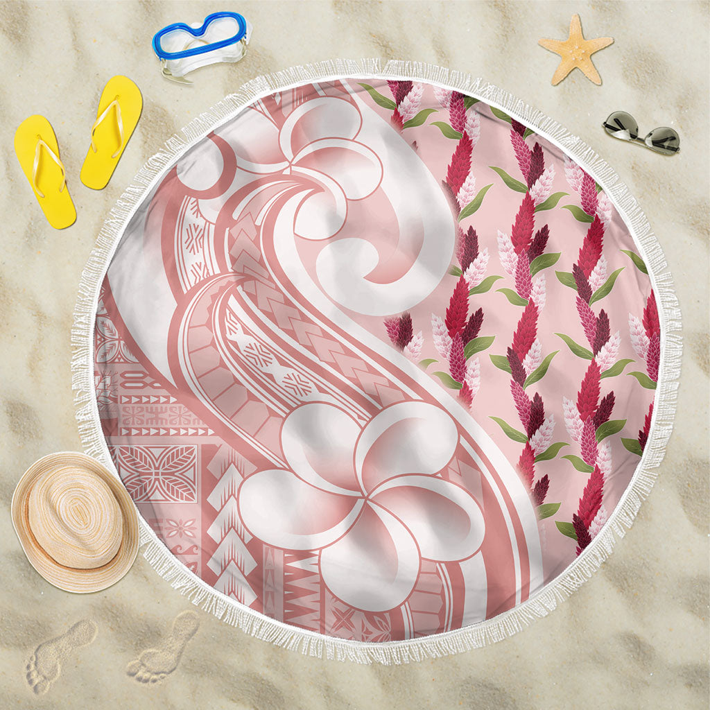 Samoa Teuila Beach Blanket Pink Samoan Siapo Motifs LT05 One Size 150cm Pink - Polynesian Pride