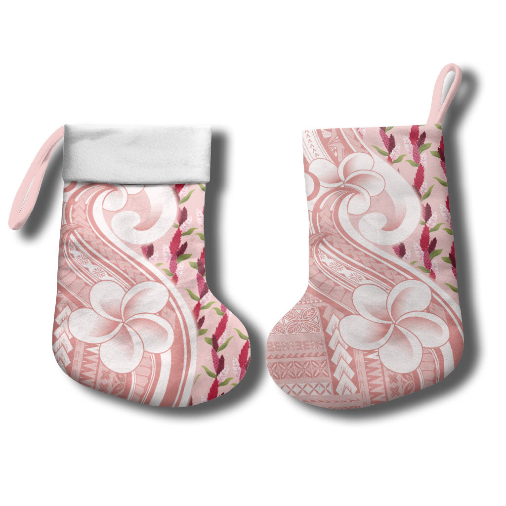 Samoa Teuila Christmas Stocking Pink Samoan Siapo Motifs