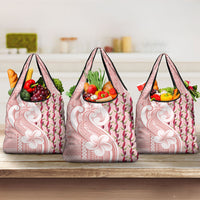 Samoa Teuila Grocery Bag Pink Samoan Siapo Motifs LT05 3-pack One Size Pink - Polynesian Pride