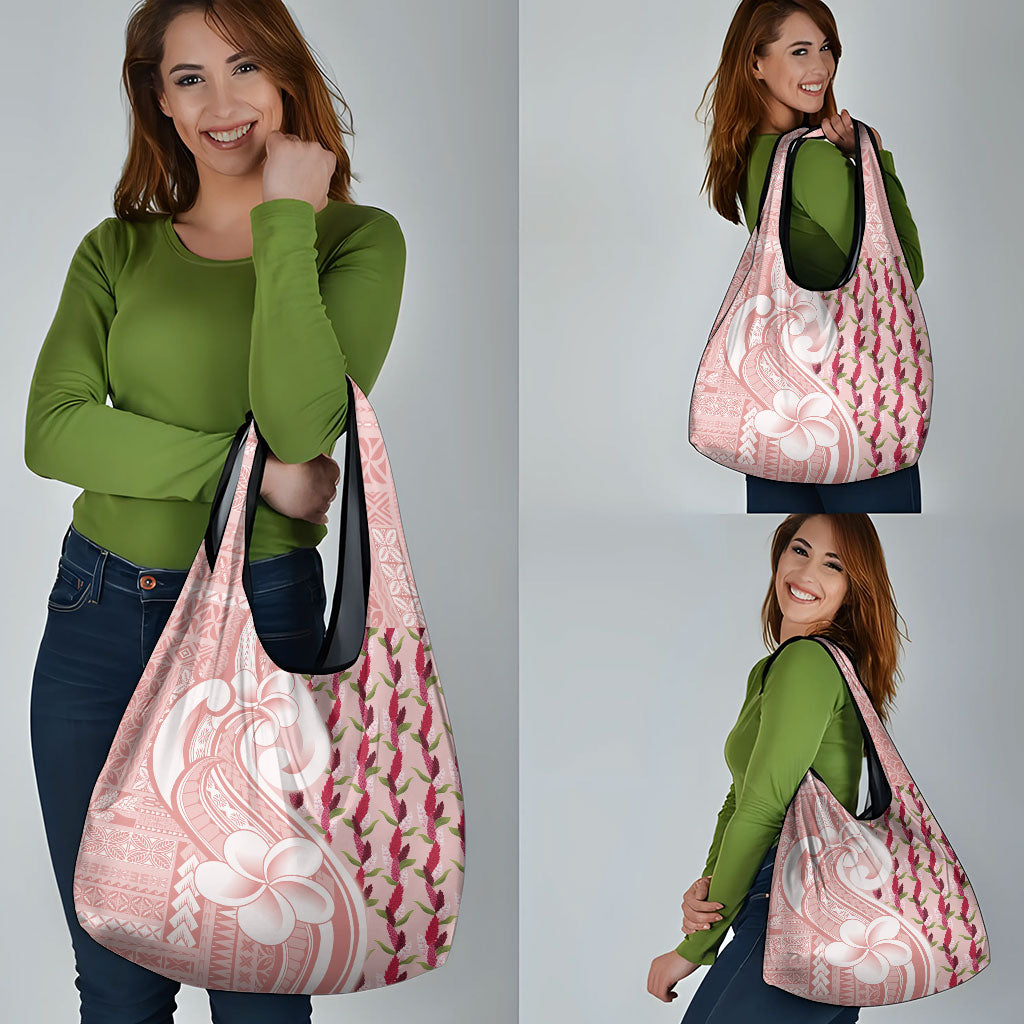 Samoa Teuila Grocery Bag Pink Samoan Siapo Motifs LT05 - Polynesian Pride