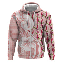 Samoa Teuila Hoodie Pink Samoan Siapo Motifs LT05 Zip Hoodie Pink - Polynesian Pride