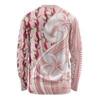 Samoa Teuila Long Sleeve Shirt Pink Samoan Siapo Motifs LT05 - Polynesian Pride