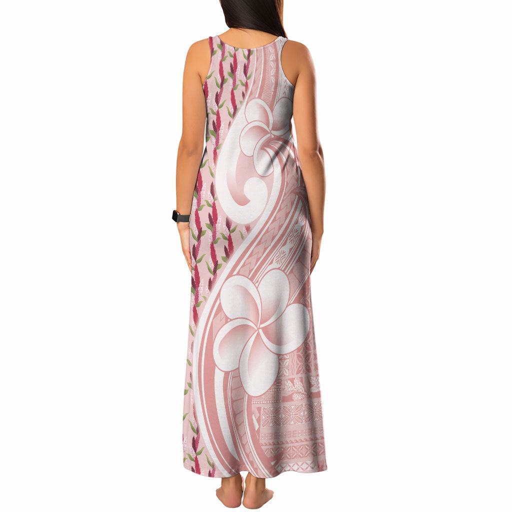 Samoa Teuila Tank Maxi Dress Pink Samoan Siapo Motifs LT05 - Polynesian Pride