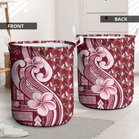 Samoa Teuila Laundry Basket Maroon Samoan Siapo Motifs LT05 - Polynesian Pride