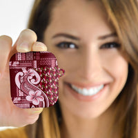 Samoa Teuila AirPods Case Maroon Samoan Siapo Motifs LT05 - Polynesian Pride