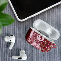 Samoa Teuila AirPods Case Maroon Samoan Siapo Motifs LT05 - Polynesian Pride