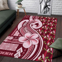 Samoa Teuila Area Rug Maroon Samoan Siapo Motifs LT05 Maroon - Polynesian Pride