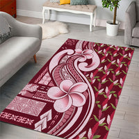 Samoa Teuila Area Rug Maroon Samoan Siapo Motifs LT05 - Polynesian Pride