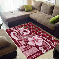 Samoa Teuila Area Rug Maroon Samoan Siapo Motifs LT05 - Polynesian Pride