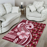 Samoa Teuila Area Rug Maroon Samoan Siapo Motifs LT05 - Polynesian Pride