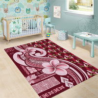 Samoa Teuila Area Rug Maroon Samoan Siapo Motifs LT05 - Polynesian Pride