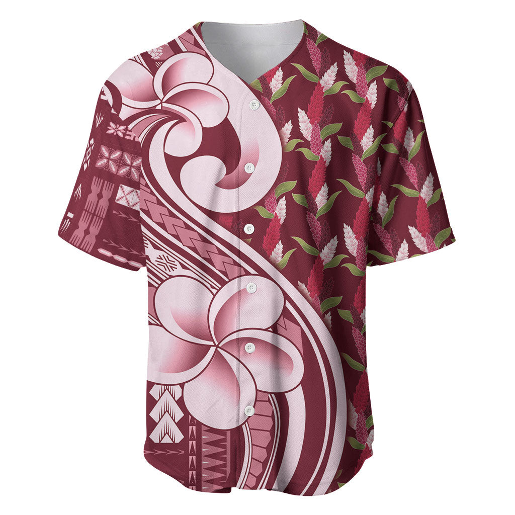 Samoa Teuila Baseball Jersey Maroon Samoan Siapo Motifs LT05 Maroon - Polynesian Pride