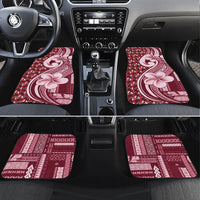 Samoa Teuila Car Mats Maroon Samoan Siapo Motifs LT05 Set 4pcs Maroon - Polynesian Pride