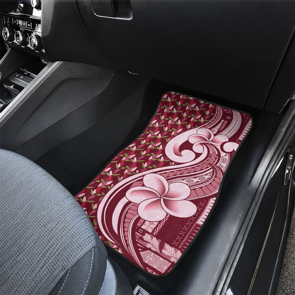 Samoa Teuila Car Mats Maroon Samoan Siapo Motifs LT05 - Polynesian Pride