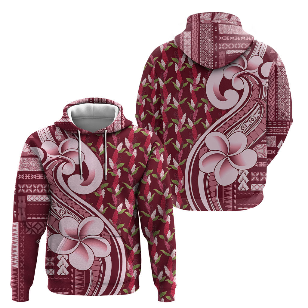 Samoa Teuila Hoodie Maroon Samoan Siapo Motifs LT05 - Polynesian Pride
