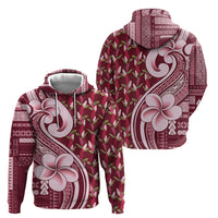 Samoa Teuila Hoodie Maroon Samoan Siapo Motifs LT05 - Polynesian Pride