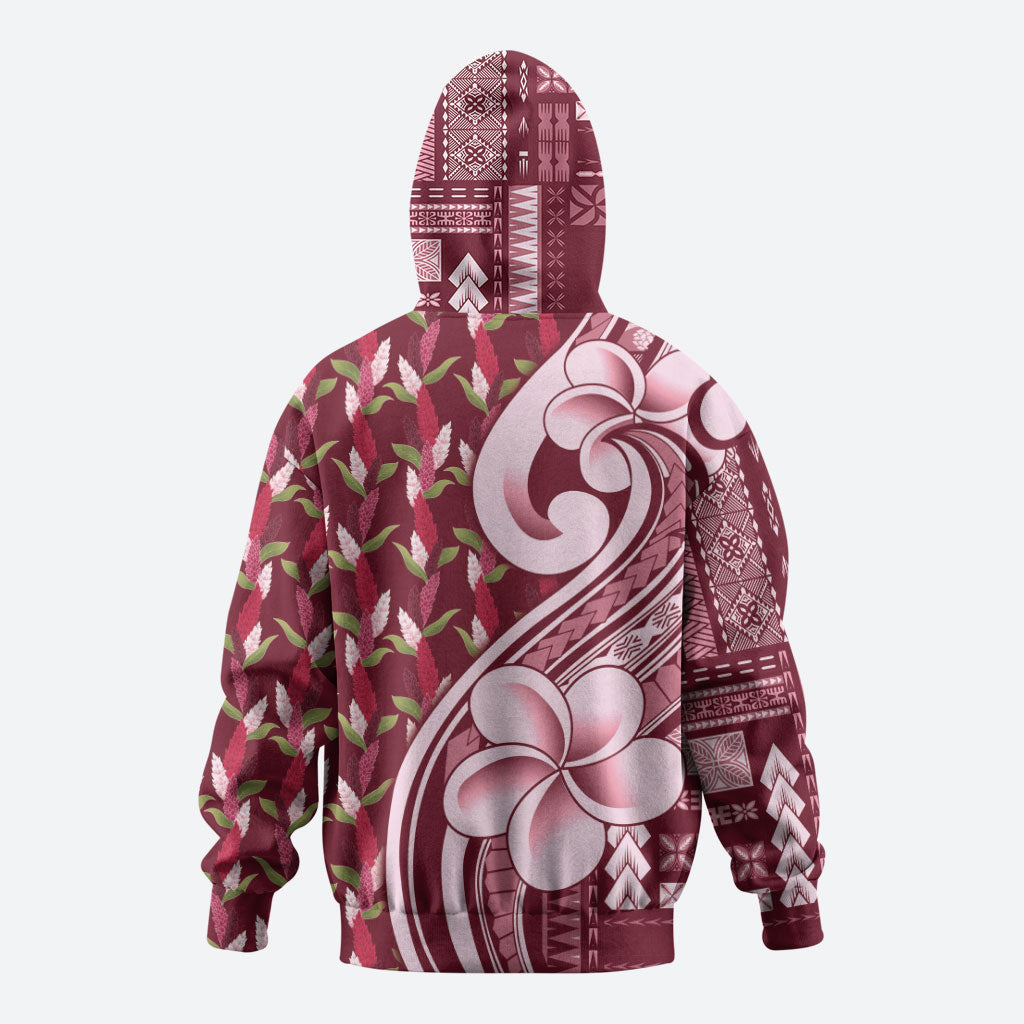 Samoa Teuila Hoodie Maroon Samoan Siapo Motifs LT05 - Polynesian Pride