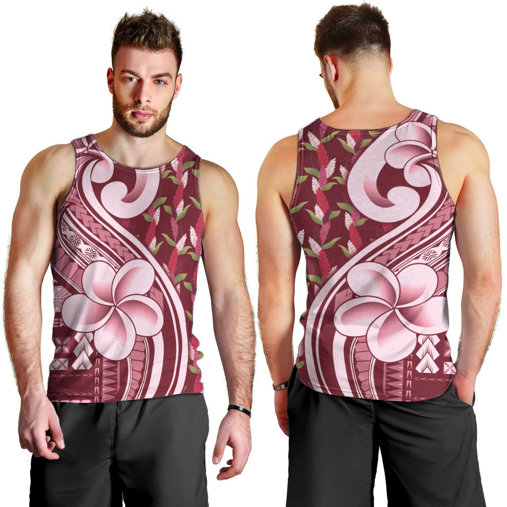 Samoa Teuila Men Tank Top Maroon Samoan Siapo Motifs LT05 - Polynesian Pride