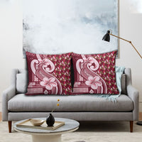 Samoa Teuila Pillow Cover Maroon Samoan Siapo Motifs LT05 - Polynesian Pride