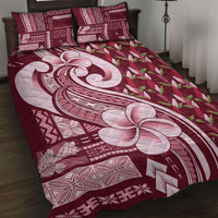 Samoa Teuila Quilt Bed Set Maroon Samoan Siapo Motifs LT05 Maroon - Polynesian Pride