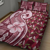 Samoa Teuila Quilt Bed Set Maroon Samoan Siapo Motifs LT05 - Polynesian Pride