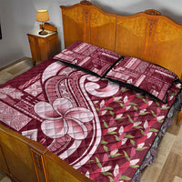 Samoa Teuila Quilt Bed Set Maroon Samoan Siapo Motifs LT05 - Polynesian Pride