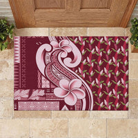 Samoa Teuila Rubber Doormat Maroon Samoan Siapo Motifs LT05 Maroon - Polynesian Pride