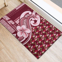 Samoa Teuila Rubber Doormat Maroon Samoan Siapo Motifs LT05 - Polynesian Pride