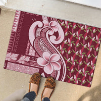 Samoa Teuila Rubber Doormat Maroon Samoan Siapo Motifs LT05 - Polynesian Pride
