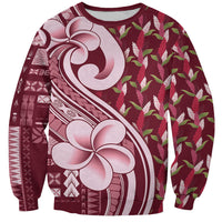 Samoa Teuila Sweatshirt Maroon Samoan Siapo Motifs LT05 Unisex Maroon - Polynesian Pride
