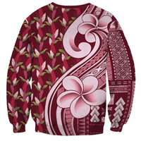 Samoa Teuila Sweatshirt Maroon Samoan Siapo Motifs LT05 - Polynesian Pride