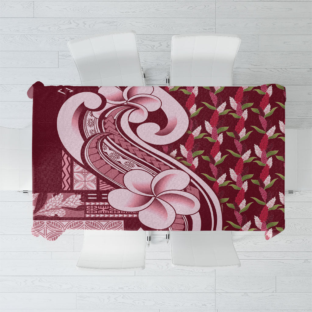 Samoa Teuila Tablecloth Maroon Samoan Siapo Motifs LT05 Maroon - Polynesian Pride