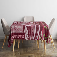 Samoa Teuila Tablecloth Maroon Samoan Siapo Motifs LT05 - Polynesian Pride